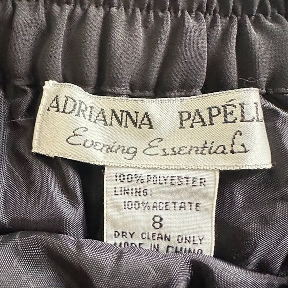 Adrianna Papell Evening Essentials Size 8 Black Palazzo Chiffon Pants Formal - Picture 7 of 8